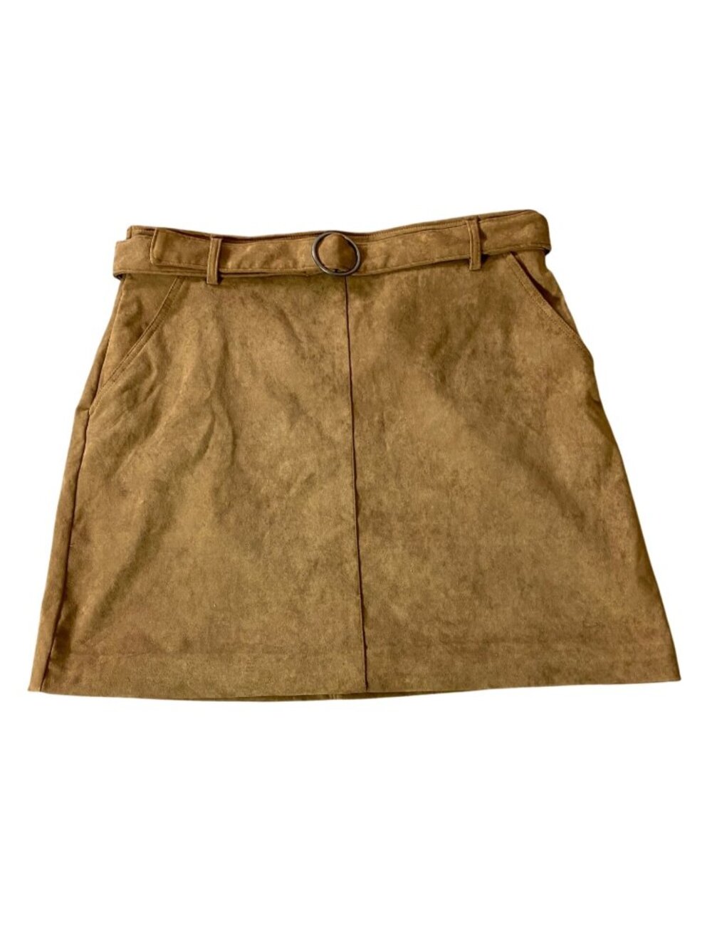 Hollister Ultra High-Rise Tan Faux Suede Mini Skirt w/ Belt Large